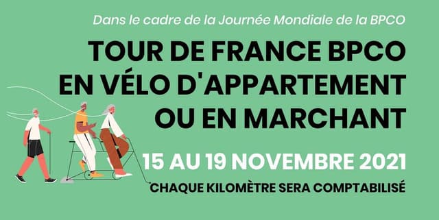 TOUR de FRANCE BPCO 2021 en VÉLO d’APPARTEMENT ou en MARCHANT