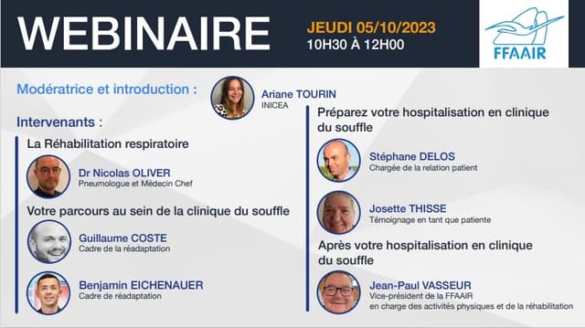 Replay du webinaire sur la Réhabilitation respiratoire du 5 oct 2023