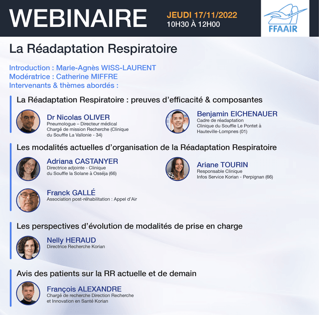 Webinaire du 17 novembre 2022 : La réadaptation respiratoire